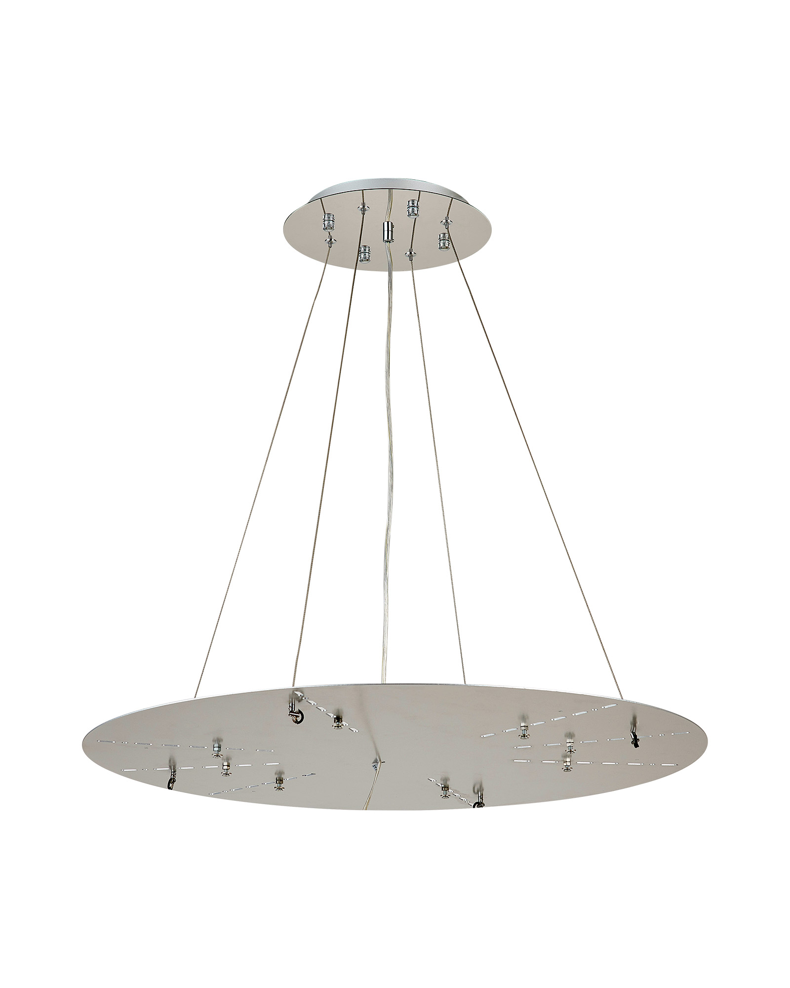 D0928CH/SI  Lowan 690mm, 3m Suspension Plate c/w Power Cable To Lower Flush Fittings, Polished Chrome/Silver Max Load 20kg (ONLY TESTED FOR OUR RANGE OF PRODUCTS)